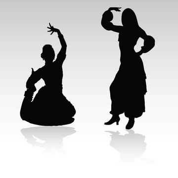 印度女人跳舞silhoue