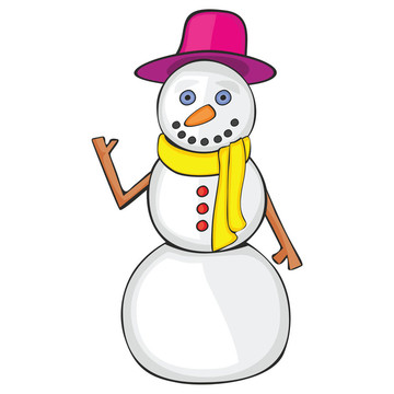孤立的滑稽雪人