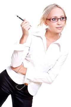 戴眼鏡的女商人