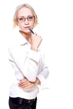 戴眼鏡的女商人