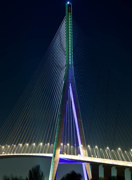 諾曼底橋（Pont de Normandie；法國）晚上