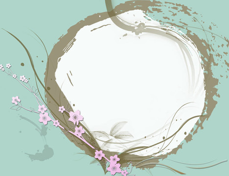 藍(lán)色背景上的花鏡