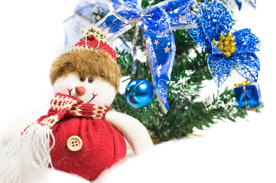 圣誕樹前Santa的圣誕問候