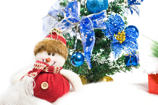 圣誕樹前Santa的圣誕問候