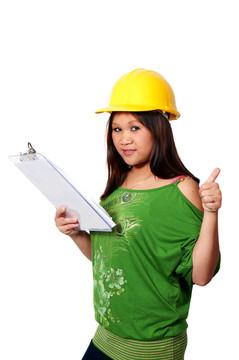 西班牙裔婦女建筑工人