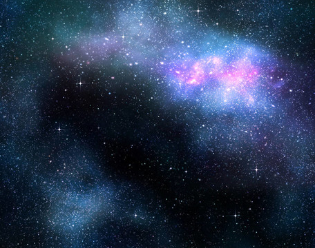 星空的深太空云翳和銀河