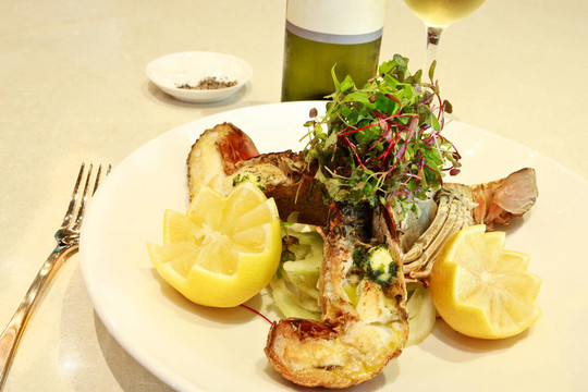 新鮮和Healthy Seafood Dinner