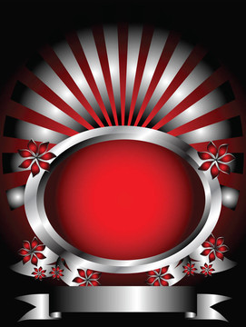 一個銀色和紅色的設計