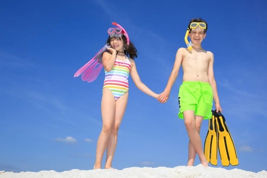 孩子們在Beach