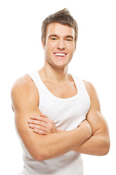 肌肉發(fā)達(dá)的運動員的人