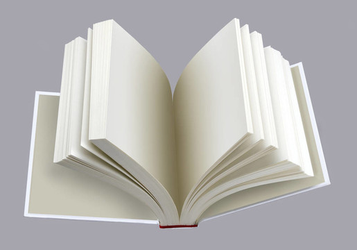 開放的普通書；灰色孤立