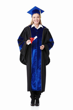 具有文憑的女孩