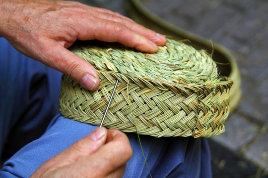 工匠縫紉籃子西班牙草weaver