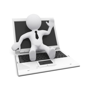 3D筆記本電腦的人