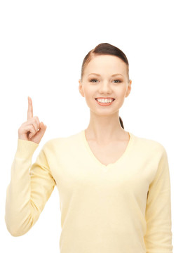 女人用她的手指