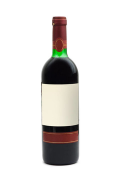 帶有空白標(biāo)簽的酒瓶