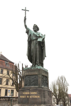 Saint Bonifatius的雕像；富爾達(dá)；德國