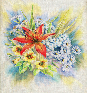 Flowers；一束百合花