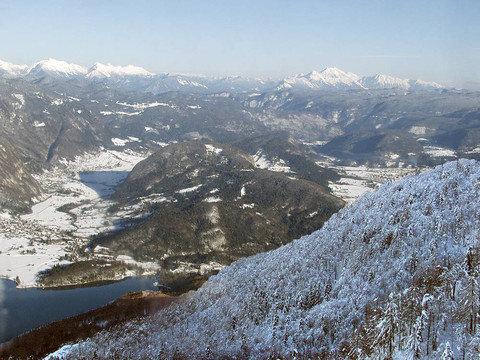 波希涅湖。Julian Alps。斯洛文尼亞