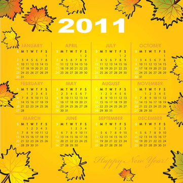 2011年日歷網(wǎng)格