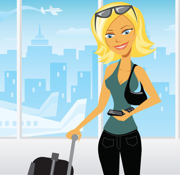 機(jī)場(chǎng)旅游女人