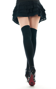 穿裙子和絲襪的女人
