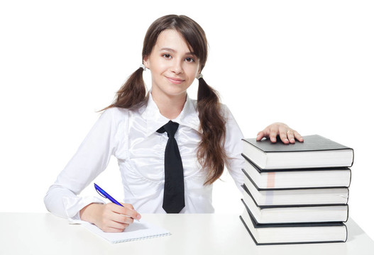 有一堆書女生快樂