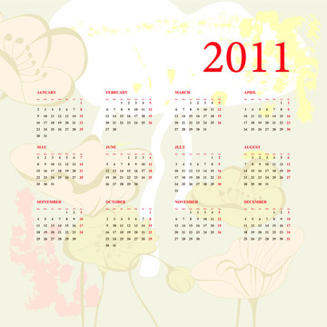 浪漫日歷為2011