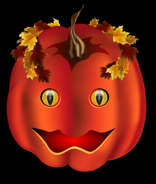 Jack O Lantern用秋葉加冕
