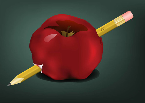 蘋果與黃號(hào)碼2鉛筆刺穿