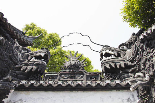 在豫園中國(guó)龍；上海；中國(guó)