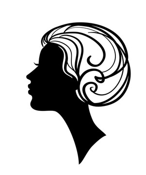 美女剪影與時尚發(fā)型