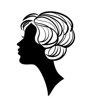 美麗的女人剪影
