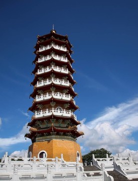 臺(tái)灣的中國塔在日月潭