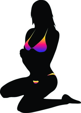 比基尼女孩剪影