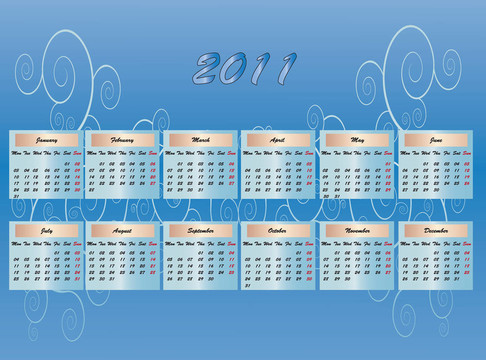 裝飾日歷2011莫蘇