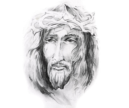 紋身藝術(shù)素描；Jesus Christ