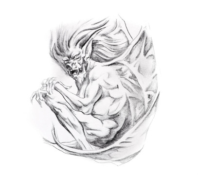 紋身藝術(shù)素描；怪物