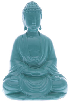 如來佛祖坐在充滿活力的藍(lán)色