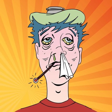 具有可怕的流感癥狀的人