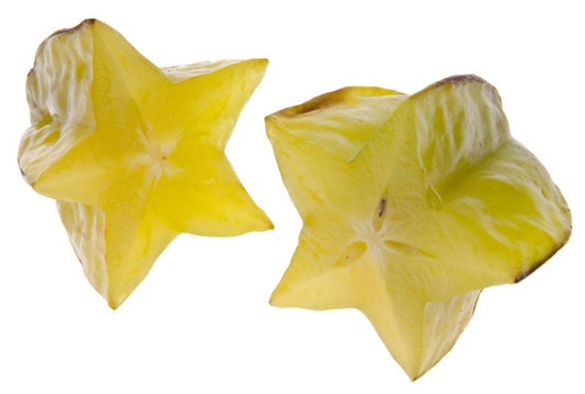 Carambola Starfruit孤立White
