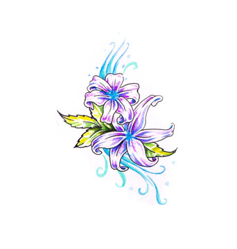 紋身藝術(shù)素描；玫瑰與部落形態(tài)