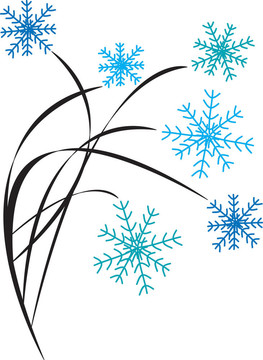 雪花在樹枝上