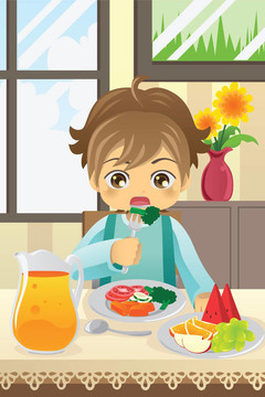 孩子吃蔬菜