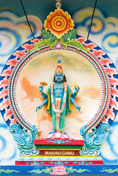在印度教寺廟的Mahavishnu圖像