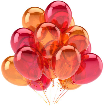 生日派對(duì)氣球紅橙色