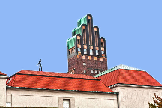 mathildenhoehe達(dá)姆施塔特；Hochzeitsturm和俄羅斯官員