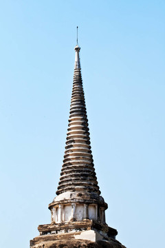著名的寺Wat Phra Si sanphet；在Ajutthaya皇家宮殿
