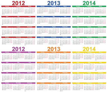 日歷2012 - 2013