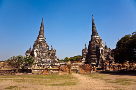 著名的寺Wat Phra Si sanphet